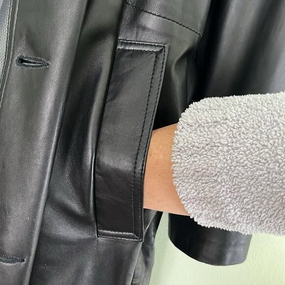 Vintage Remy Women's Sz 40 Full Length Leather Belted Trench Coat Luxury Supple - Picture 5 of 13